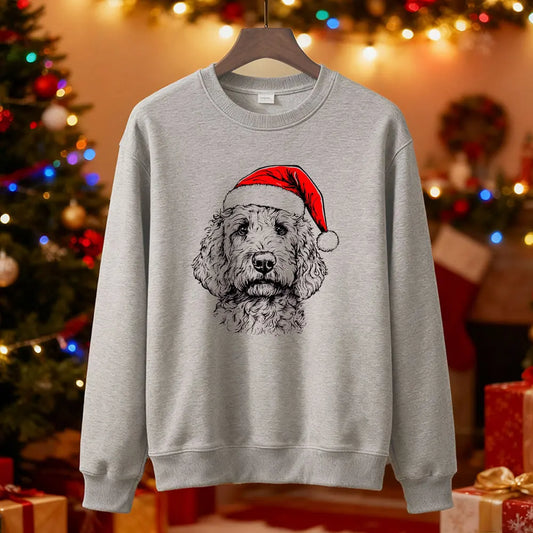 Goldendoodle Dog Christmas Pattern Sweatshirt Casual Fashion Comfortable Street Long Sleeve Design Autumn and Winter Matching